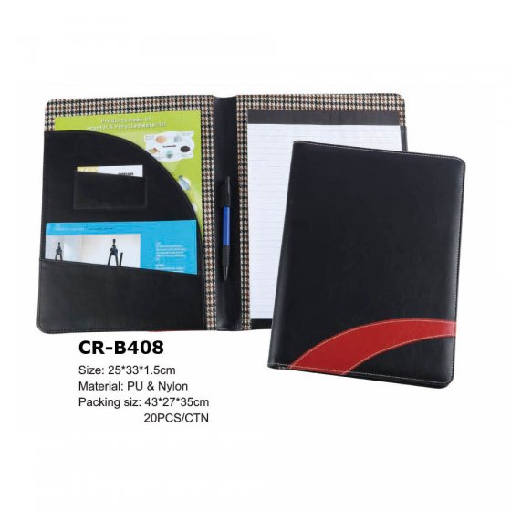 CR-B408 Two-tone Splicing Leather Fashion Presentation folder type