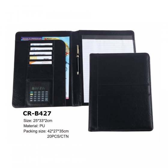 CR-B427 Leather Case New design Custom Gift Foldable File Folder