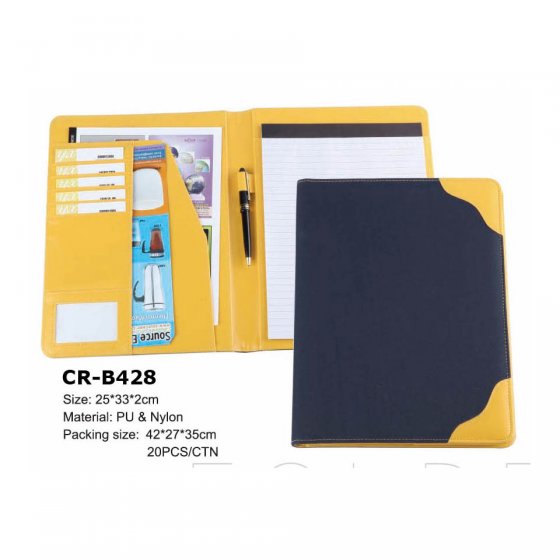 CR-B428 Fashion Leather Conference Folder with coordinating interior and external corner