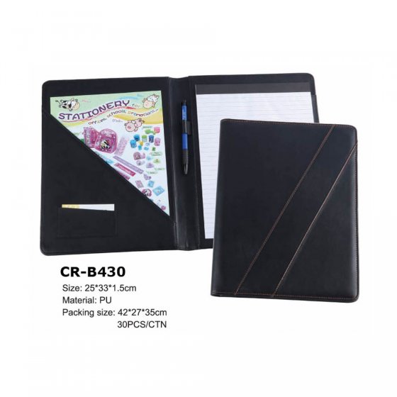 CR-B430 Faux Leather Hard Cover File Folder for interview meeting