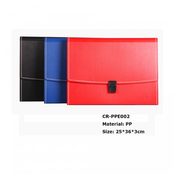 CR-PPE002  PP Material 13 Pockets A4 Expanding Accordion File Folder with Buckle Closure