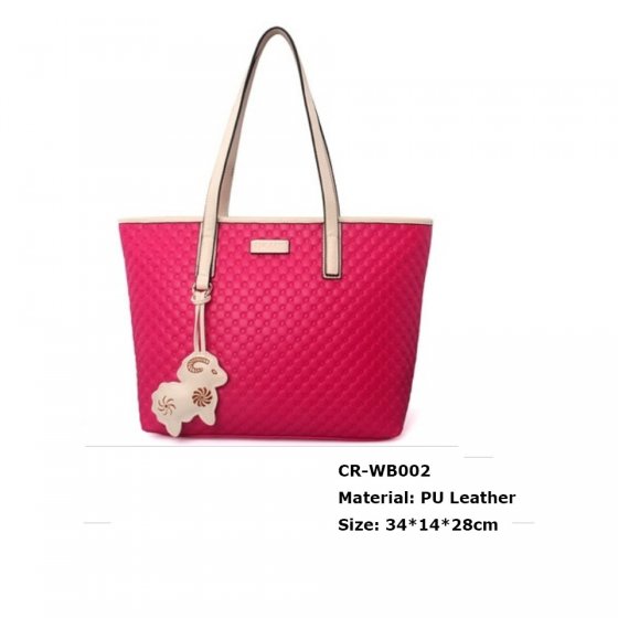 CR-WB002 Women Handbag Promotional PU Leather Tote Bag