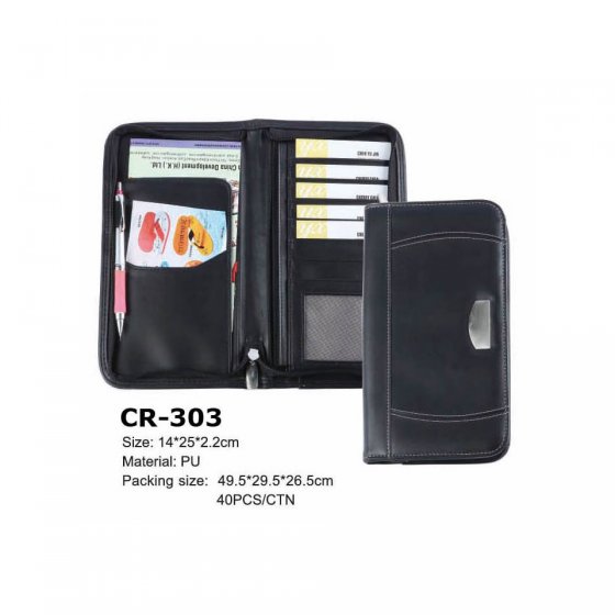 CR-303 Women men Leather Journey Travel Document card case ID Ticket Holder Wallet Purse Passport Organizer