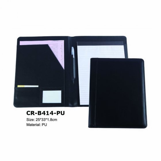 CR-B414-PU Cheap Price A4 Simulated Leather Professional Padfolio with interior pocket