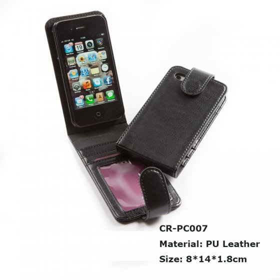 CR-PC007 Leather Flip up iPhone 5 Case with Strap