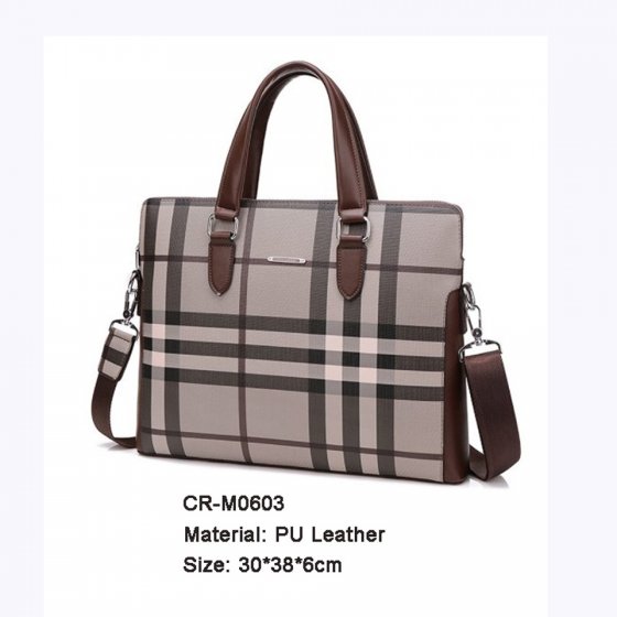 CR-M0603 Western style Plaid Pattern Fashion Hand Bag Men