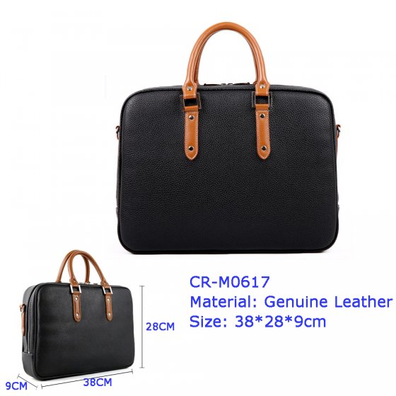 CR-M0617 Mens New Genuine Leather Business Travel Bag Briefcase Messenger Bag Laptop Bag