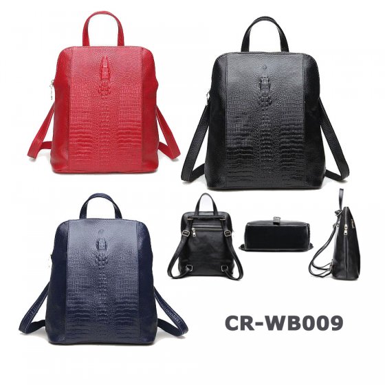 CR-WB009 Girls Boys leather Travel School Backpack Rucksack Laptop Satchel Shoulder Bag