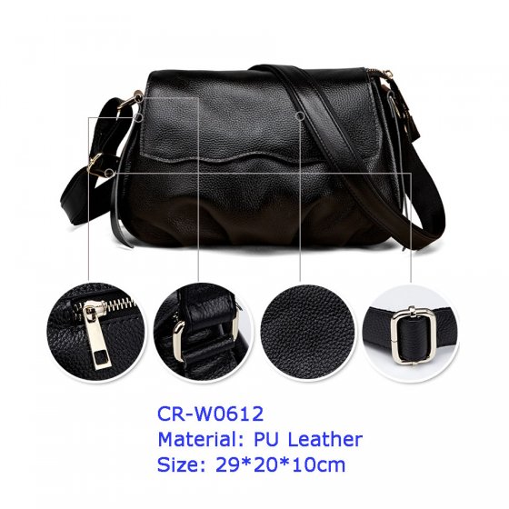 CR-W0612 China Manufacturer Leather Women Handbags Shoulder Bag Wallet Purse Bag