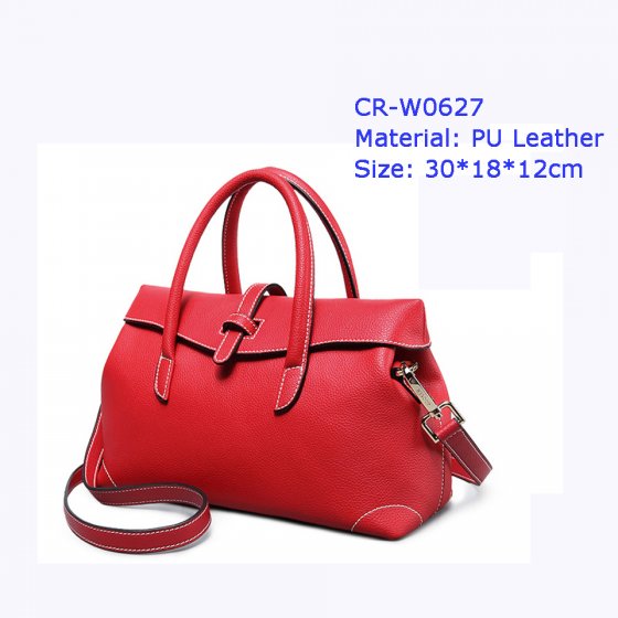 CR-W0627 OEM Custom Promotion Duffle Bag Women Leather Handbag Traveling Bag